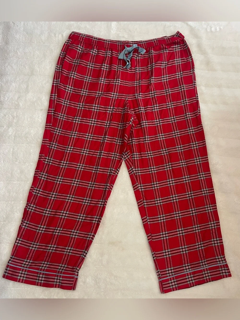 State of Day Plaid Flannel Pajama Pants Women's XXL Popplaid Tango Drawstring